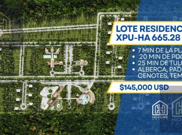 Terreno / Lote · 665m² · Lote Residencial de Lujo en Venta en Xpuha Riviera Maya | 665 m² | Cenotes Privados | Parque Central