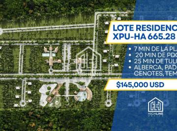 Terreno / Lote · 665m² · Lote Residencial de Lujo en Venta en Xpuha Riviera Maya | 665 m² | Cenotes Privados | Parque Central