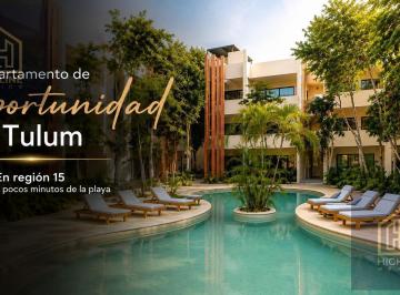 Departamento · 68m² · 1 Recámara · 1 Estacionamiento · Departamento de 1 Habitación en Tulum con Alberca y Gym en Región 15 a Pocos Minutos de La Playa