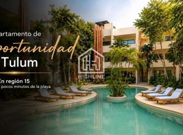 Departamento · 68m² · 1 Recámara · 1 Estacionamiento · Departamento de 1 Habitación en Tulum con Alberca y Gym en Región 15 a Pocos Minutos de La Playa