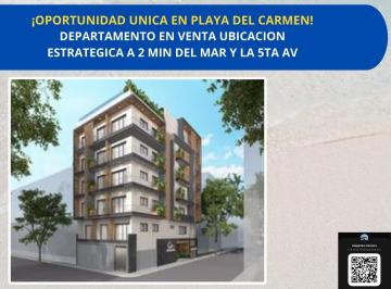 Departamento · 33ha · 1 Recámara · 1 Estacionamiento · Departamento en Venta Ubicado en Playa del Carmen a 3 Minutos del Mar