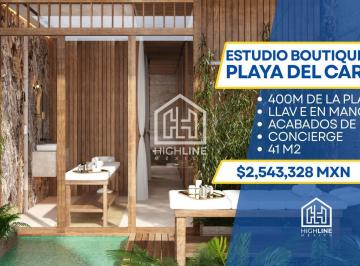 Departamento · 41m² · 1 Recámara · 1 Estacionamiento · Departamento Boutique en Venta Playa del Carmen, Gym, Piscina, Club de Playa. Muelle a Cozumel