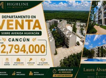 Departamento · 87m² · 2 Recámaras · 1 Estacionamiento · Departamento en Venta 2 Recámaras en Av Huayacán con Cocina Equipada y Amenidades