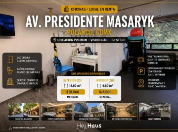Oficina , Miguel Hidalgo · Oficinas en Renta en Masaryk, Polanco