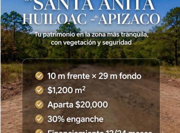 Terreno / Lote Venta MN 1,200 · 290 m² de Terreno en Santa Anita Huiloac