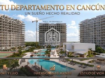 Departamento · 107m² · 2 Recámaras · 2 Estacionamientos · Distribución Inteligente en Planta Baja, con Jardin Privado, Ubicación Premium Cancun, Sur