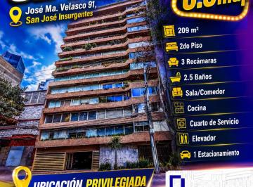 Departamento de 3 habitaciones, Benito Juárez · Depto en Venta en San José Insurgentes