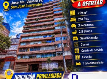 Departamento · 209m² · 3 Recámaras · 1 Estacionamiento · Depto en Venta en San José Insurgentes