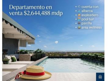 Departamento · 54m² · 2 Recámaras · Departamento en Playa del Carmen en Venta 2 Habitaciones 1 Baño Cocina Alberca Pool Bar Parrilla