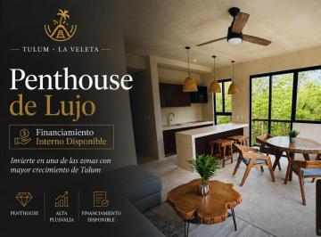 Departamento · 80m² · 1 Recámara · 1 Estacionamiento · Penthouse en Tulum con Rooftop Privado, 1 Recámara | Financiamiento Disponible.
