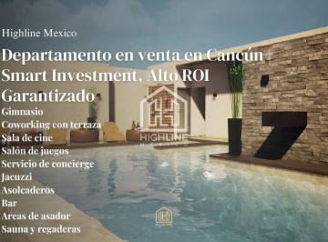 Departamento · 44m² · 1 Recámara · Departamento en Venta en Cancún | Smart Investment, Alto Roi Garantizado