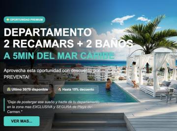 Departamento · 58m² · 2 Recámaras · 4 Estacionamientos · Financiamiento Interno! Departamento 2 Recamaras, Preventa, Playa del Carmen, 5 Min del Mar, Ctm