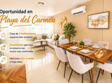 Casa · 171m² · 3 Recámaras · 2 Estacionamientos · Casa en Playa del Carmen de 3 Habitaciones Ideal Para Vivir o Renta a Largo Plazo con Alberca y Gym