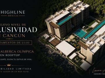 Departamento · 143m² · 3 Recámaras · 1 Estacionamiento · Departamento en Venta en Cancun con Alberca Olimpica en El Rooftop