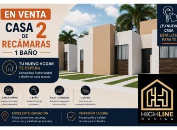 Casa · 44m² · 2 Recámaras · 1 Estacionamiento · Casa en Venta | Amenidades | Piscina | Palapa | Seguridad