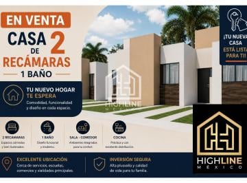 Casa · 44m² · 2 Recámaras · 1 Estacionamiento · Casa en Venta | Amenidades | Piscina | Palapa | Seguridad