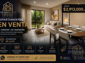 Departamento · 71m² · 2 Recámaras · 2 Estacionamientos · Departamento en Venta Zona Sur Huayacan Cancun de 2 Habitaciones con Excelentes Acabados
