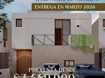 Casa · 130m² · 3 Recámaras · 2 Estacionamientos · Preventa de Casas en Privada Arvia Homes - Conkal, Yucatán