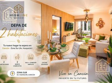 Departamento · 87m² · 2 Recámaras · Departamento en Venta en Cancún Zona Sur de Huayacan con 2 Recamaras con Acabados Funcionales