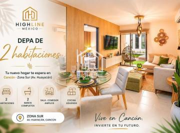 Departamento · 87m² · 2 Recámaras · Departamento en Venta en Cancún Zona Sur de Huayacan con 2 Recamaras con Acabados Funcionales