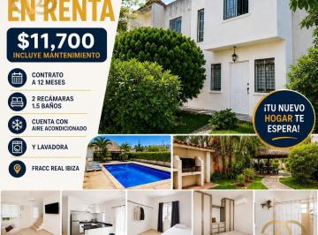 Casa · 60m² · 2 Recámaras · 1 Estacionamiento · Casa en Renta en Real Ibiza | 2 Recámaras | Alberca | $11,700