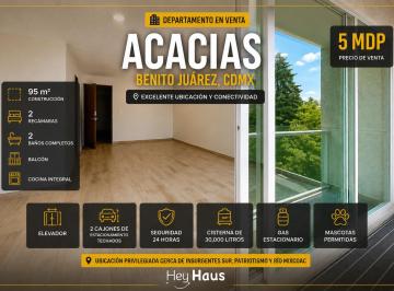 Departamento de 2 habitaciones, Benito Juárez · Departamento en Venta en Acacias, Benito Juárez
