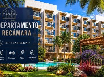 Departamento · 58m² · 1 Recámara · 1 Estacionamiento · Departamento en Cancún de 1 Recamara con Financiamiento a 15 Años| Zona de Plusvalía| Rooftop| Gym