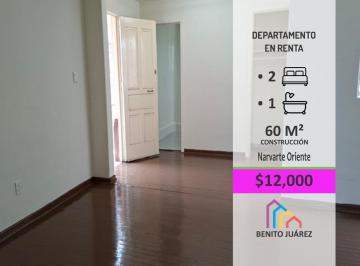Departamento · 60m² · 2 Recámaras · Renta de Departamento en Narvarte