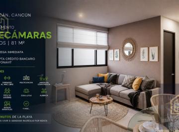 Departamento · 81m² · 3 Recámaras · 2 Estacionamientos · Departamento 3 Recámaras | Cancún | Entrega Inmediata | con Alberca