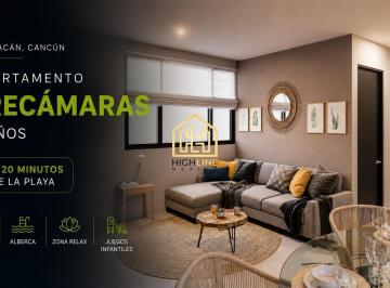 Departamento · 81m² · 3 Recámaras · 2 Estacionamientos · Departamento 3 Recámaras | Cancún | Entrega Inmediata | con Alberca| Acepta Credito Hipotecario