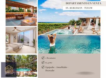 Departamento · 61m² · 1 Recámara · Gran Oportunidad de Inversión con Ubicación Privilegiada Sobre Av Kukulkán, Tulum