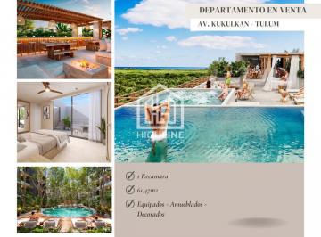 Departamento · 61m² · 1 Recámara · Gran Oportunidad de Inversión con Ubicación Privilegiada Sobre Av Kukulkán, Tulum