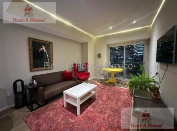 Departamento · 57m² · 1 Recámara · 1 Estacionamiento · Departamento Amueblado en Renta en Anahuac, Miguel Hidalgo Cr 26 - 3262.