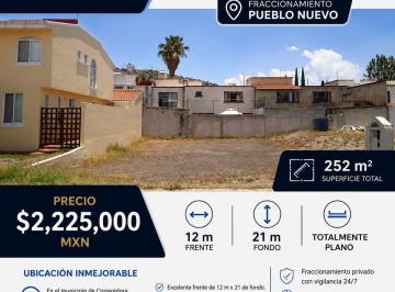 Terreno / Lote , Corregidora · Terreno en Venta en Pueblo Nuevo, Corregidora | 252 m² | Excelente Ubicación