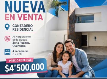 Casa de 4 habitaciones, Aguascalientes · Casa Nueva en Venta | Contadero Residencial | Zona Pocitos | Norponiente de Aguascalientes
