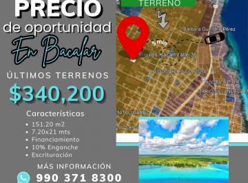 Terreno / Lote · 151m² · Terreno en Venta en Bacalar –