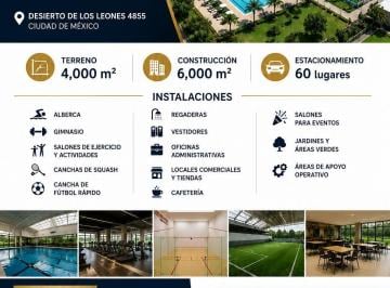 Bodega comercial de 4 habitaciones, Alvaro Obregón · Complejo Deportivo y Recreativo en Desierto de Los Leones
