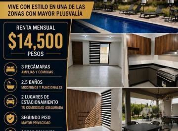 Departamento · 115m² · 3 Recámaras · 2 Estacionamientos · Departamento en Zakia a Estrenar en Renta