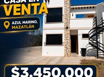 Casa en condominio de 3 habitaciones, Mazatlán · Casa en Venta en Mazatlan, Sinaloa (Fracc. Azul Marino)