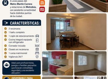 Departamento de 2 habitaciones, Gustavo A. Madero · Departamento en Renta Cerca de Metro Martín Carrera