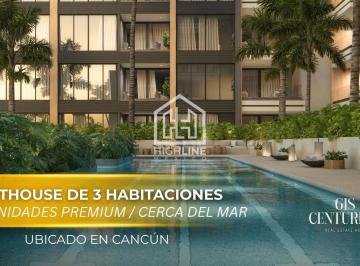 Departamento · 284m² · 3 Recámaras · 2 Estacionamientos · Penthouse de 3 Habitaciones en Venta en Cancún a 15 Min de La Playa | con Rooftop