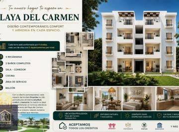 Departamento · 101m² · 3 Recámaras · 1 Estacionamiento · Invierte en Playa del Carmen: Departamento de 3 Recámaras con Alta Plusvalía