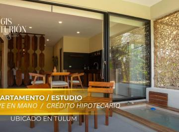 Departamento · 91m² · 1 Recámara · 1 Estacionamiento · Departamento Estudio Llave en Mano de Entrega Inmediata en Tulum a Pasos del Mar | con Solarium
