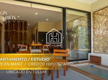 Departamento · 91m² · 1 Recámara · 1 Estacionamiento · Departamento Estudio Llave en Mano de Entrega Inmediata en Tulum a Pasos del Mar | con Solarium