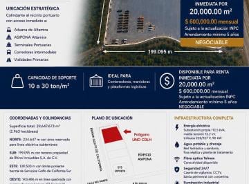 Terreno industrial , Altamira · Plataforma Logística Portuaria Premium Puerto Industrial de Altamira, Ta