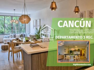 Departamento · 145m² · 3 Recámaras · 1 Estacionamiento · Oportunidad! Departamento de 3 Recámaras con Terraza. Cancún. Cancha de Padel, Gym, Alberca.