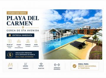 Departamento · 35m² · 1 Estacionamiento · Studio en Venta en Playa del Carmen Cerca de 5ta Av Entrega Inmediata