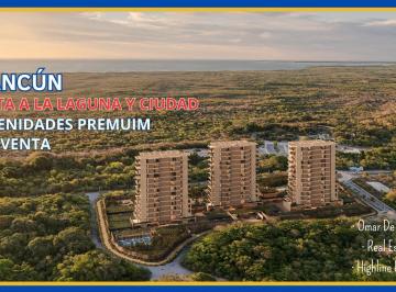Departamento · 114m² · 2 Recámaras · 1 Estacionamiento · Oportunidad! Departamento, 2 Recámaras con Terraza. Vista a La Laguna. Cancún. Amenidades Premium