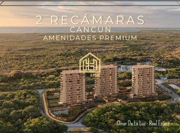 Departamento · 114m² · 2 Recámaras · 1 Estacionamiento · Oportunidad! Departamento, 2 Recámaras con Terraza. Vista a La Laguna. Cancún. Amenidades Premium