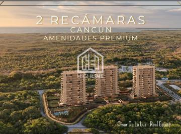 Departamento · 114m² · 2 Recámaras · 1 Estacionamiento · Oportunidad! Departamento, 2 Recámaras con Terraza. Vista a La Laguna. Cancún. Amenidades Premium